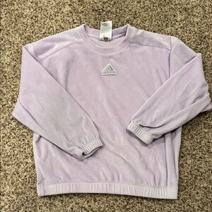 Adidas girls Purple Crewneck soft cozy sweater sweatshirt top girls size M